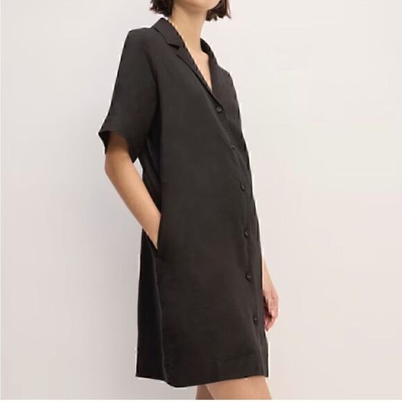 * NEW Everlane Linen Workwear Dress Black Small - Picture 1 of 6